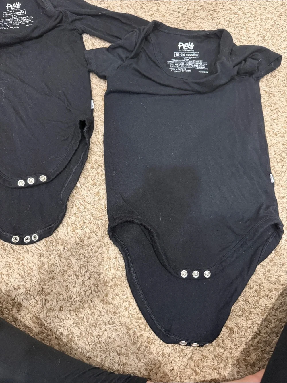 Little Sleepies Black One-Piece Bodysuit Set - Short & Long Sleeve 18-24m
